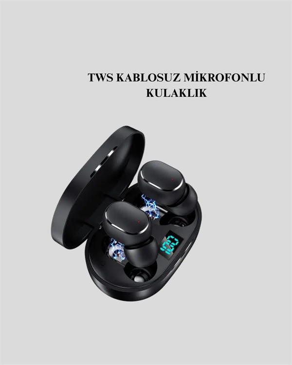 TWS Bluetooth Kulaklık Kulak İçi Kablosuz Dijital Göstergeli Çağrı Cevaplayabilen