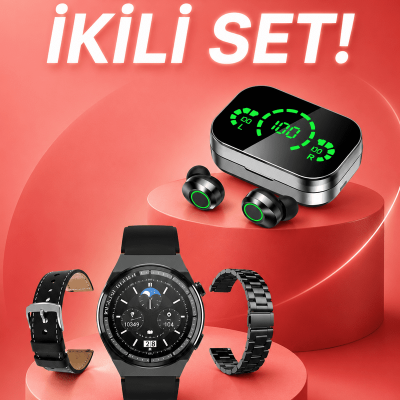 TWS Bluetooth Kulaklık ve Akıllı Saat Uyku Takibi Nabız Ölçer Uzun Pil Ömrü