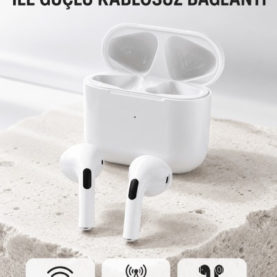 TWS Kablosuz Bluetooth Kulaklık 3 Saat Müzik 4 Saat Konuşma Şarj Kutulu