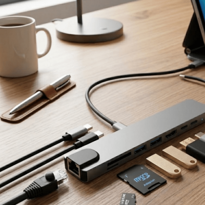 Type C Çoklu Port Hub 8 Port USB HDMI SD Kart Ethernet Adaptör