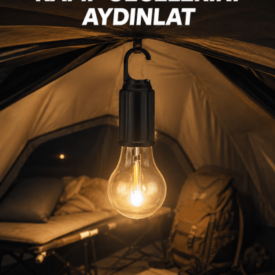 Type-C Şarjlı LED Kamp Lambası – Uzun Ömürlü Pil ve Yüksek Parlaklık