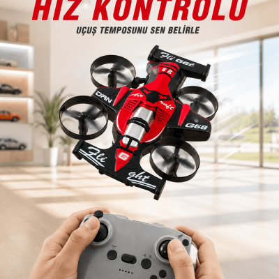 Uçan Araba Drone 4 Korumalı Pervaneli 360° Akrobatik Hareket Uzaktan Kumandalı