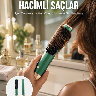 Üflemeli Saç Düzleştirici Fön Tarak Yüksek Isı Ayarlı İyon Özellikli Yeni Nesil