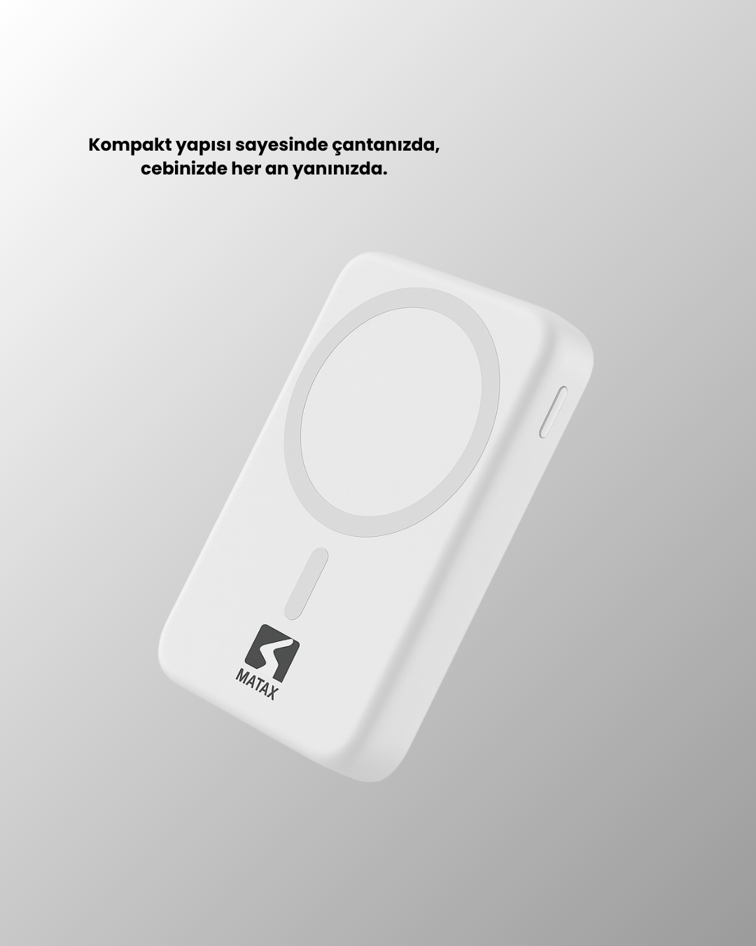 Ultra İnce Manyetik Powerbank Hızlı Şarj, Güçlü Tutuş, 10000 mAh Kapasite