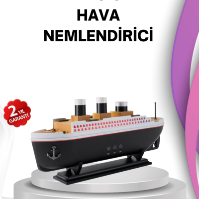 Ultra Sessiz Titanik Gemi LED Işıklı Aroma Difüzörü Oda Nemlendirici