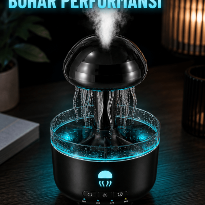 Ultrasonik Denizanası Hava Nemlendirici Sessiz Çalışan RGB Ortam Işıklı Aromaterapi Difüzörü