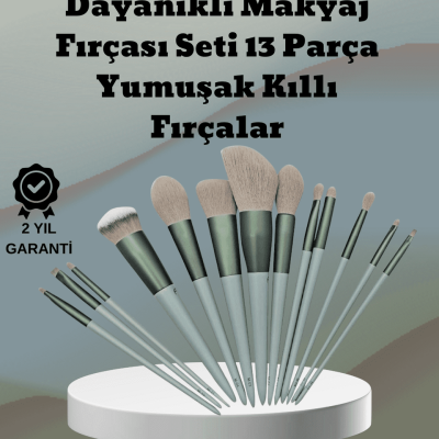umuşak Kıllı Estetik Tasarımlı 13'lü Makyaj Fırçası Seti Günlük ve Profesyonel Kullanım
