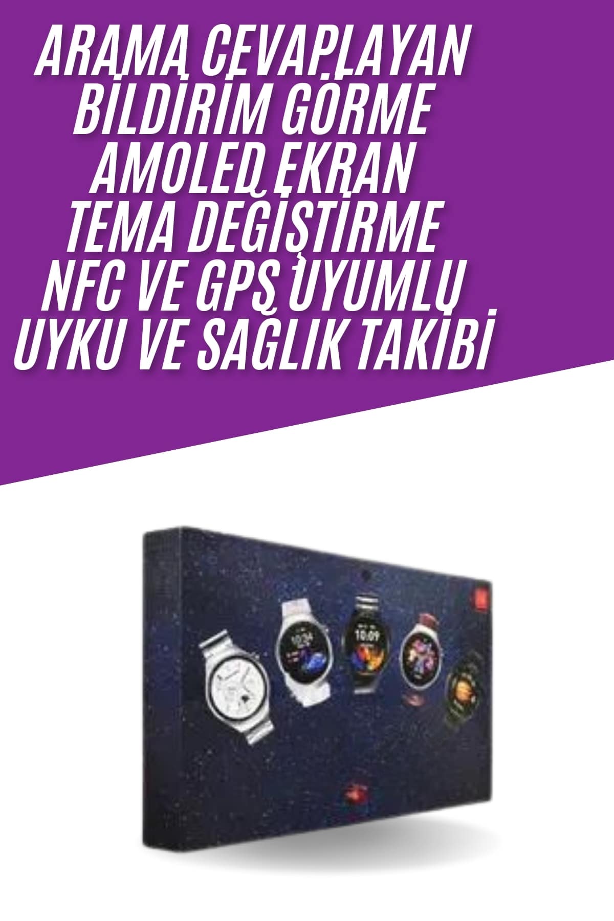 Unısex Yuvarlak Ekranlı 7 Kordonlu Akıllı Saat GPS Destekli Çoklu Kordon Seçeneği