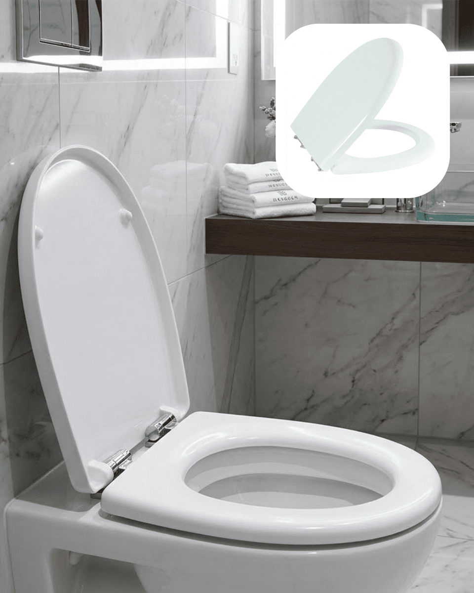 Universal Klozet Kapak Seti Kaydırmaz Alt Yüzey Kolay Temizlik Banyo Aksesuarı
