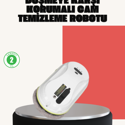 UPS Destekli Düşmeye Karşı Korumalı Cam Temizleme Robotu