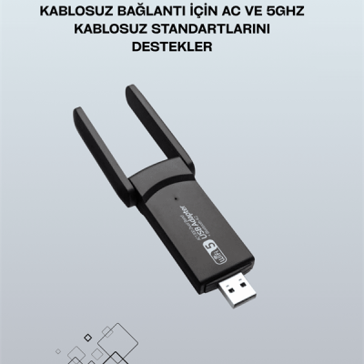 USB 3.0 Wireless Adaptör – 2.4GHz & 5GHz Destekli