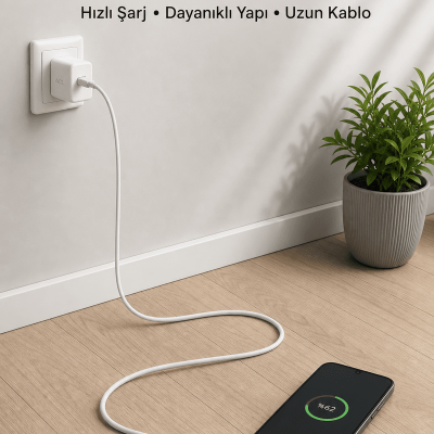 USB-A to Type-C 2 Metre Hızlı Şarj Kablosu