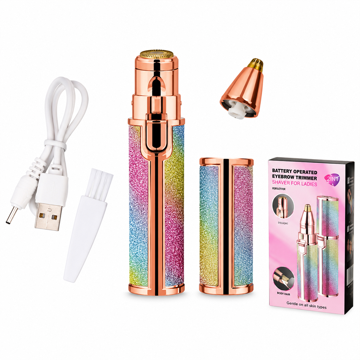 USB Şarjlı 2-in-1 Burun ve Yanak Tüy Alma Makinesi