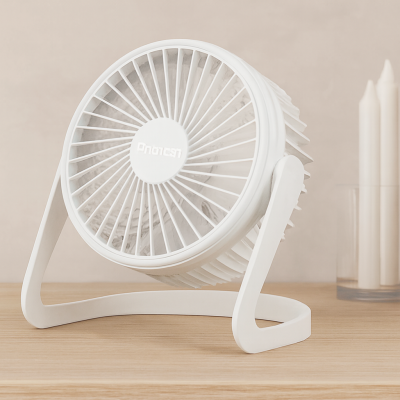USB Şarjlı Masaüstü Fan 14.5x14.1 cm PVC Gövde
