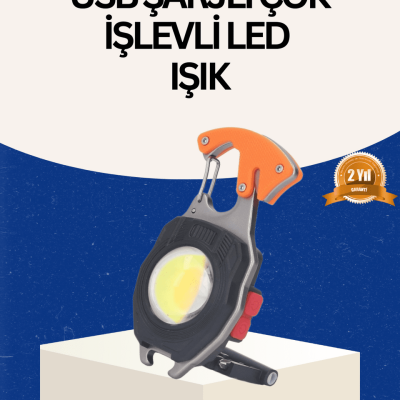 USB Şarjlı Mini LED Anahtarlık Fener
