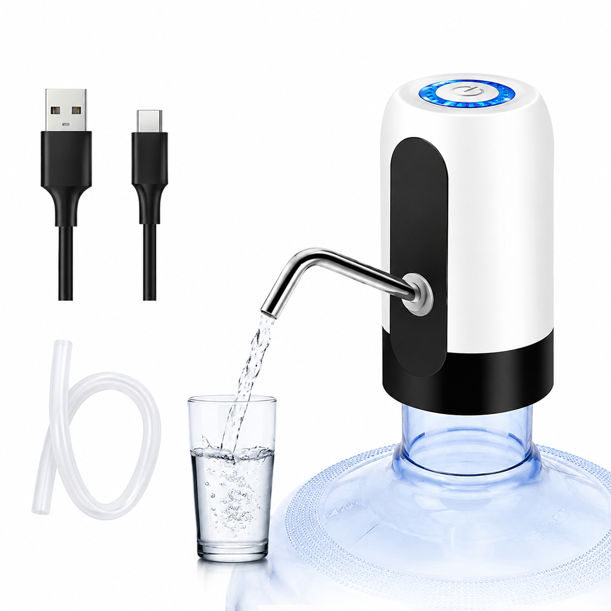 USB Şarjlı Otomatik Damacana Su Pompası 4W 800mAh