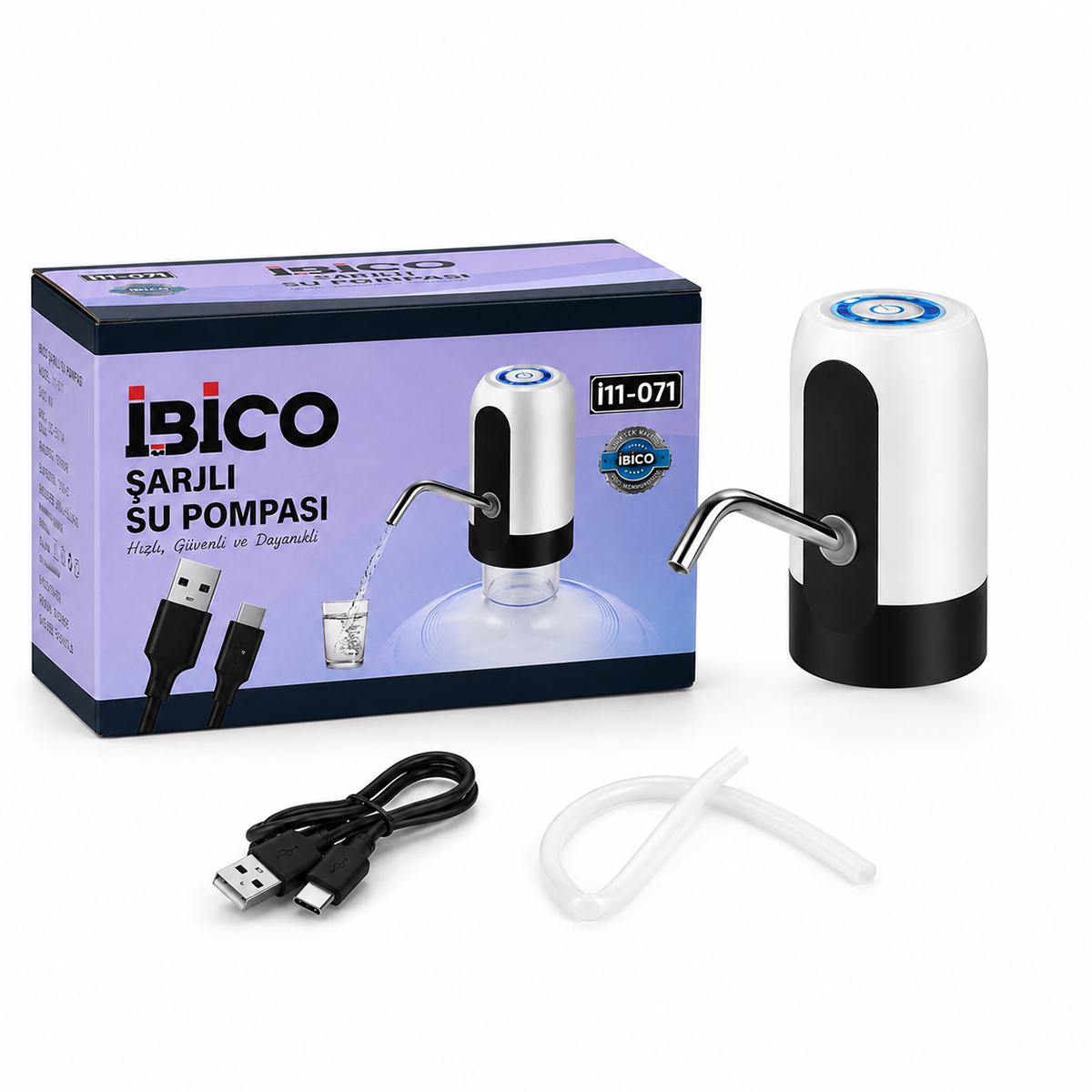 USB Şarjlı Otomatik Damacana Su Pompası 4W 800mAh