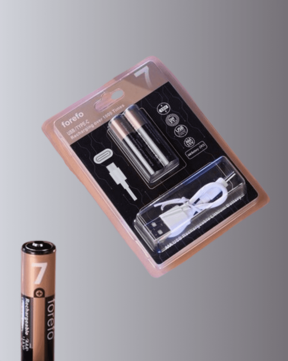 USB Type-C Şarjlı AAA Lityum Pil 1000+ Şarj Döngüsü ile Uzun Ömür