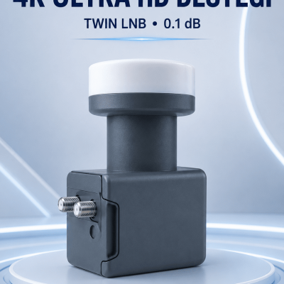 Uydu Anten LNB Twin Çıkışlı 0.1 dB Ku Band 4K Ultra HD Uyumlu