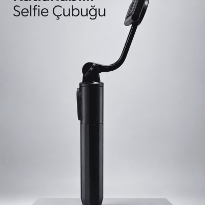 Uzaktan Fotoğraf Çekimi İçin Döndürülebilir Telefon Tutuculu Selfie Çubuğu
