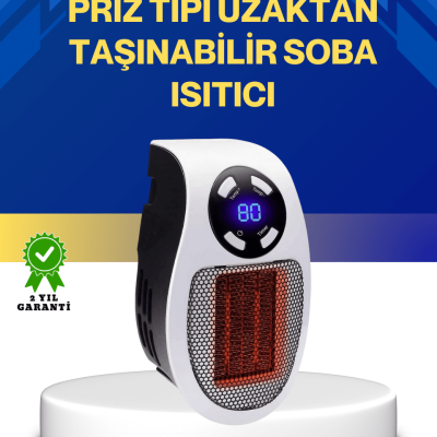 Uzaktan Kumandalı Priz Tipi Seramik Isıtıcı Zaman Ayarlı