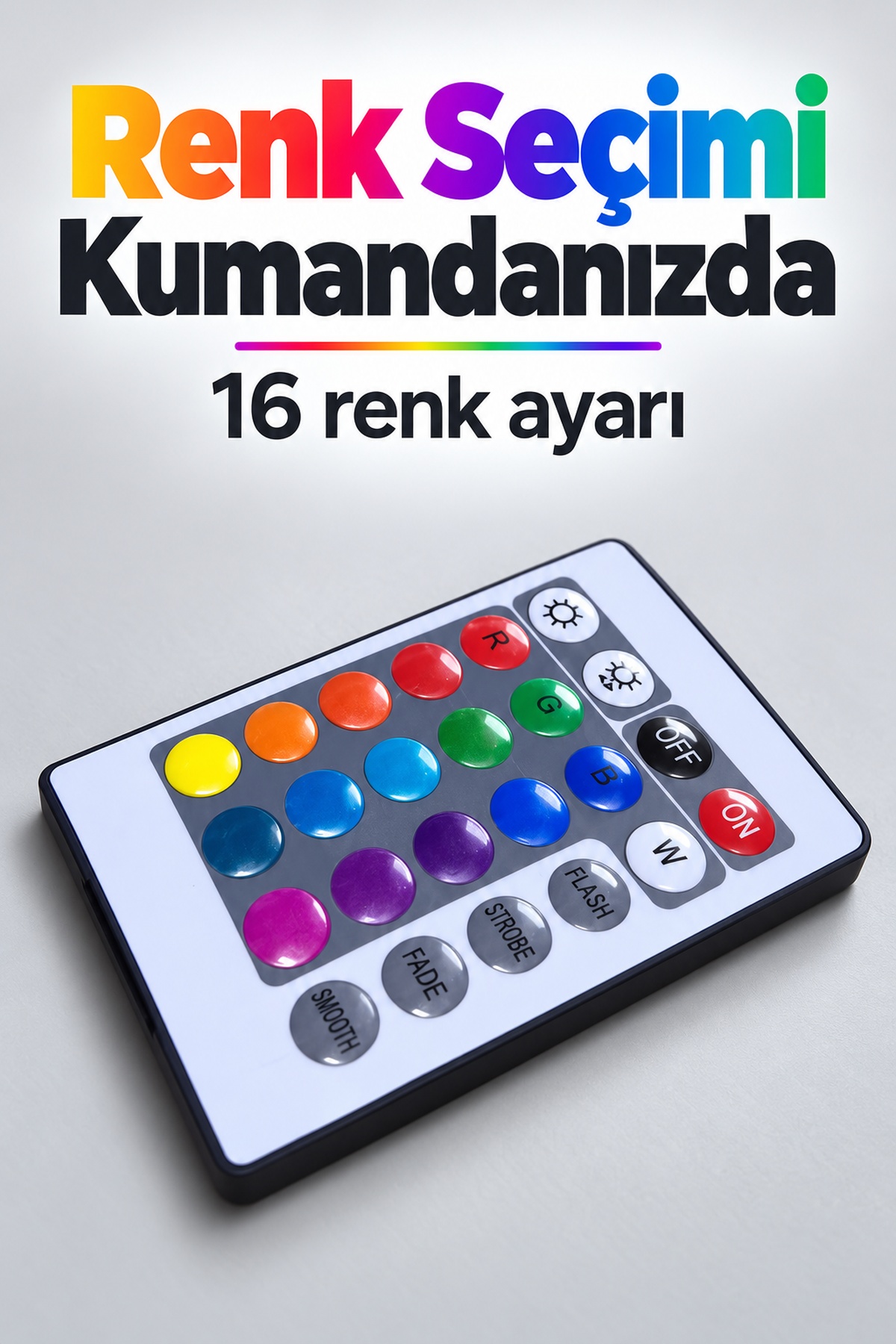 Renkli LED Ampul Kumandadan Beyaz Işık Seçimli
