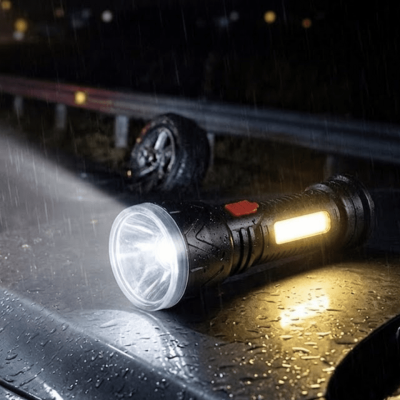 Uzun Menzilli Işıldak Şarjlı 9 LED 4 Kademeli Aydınlatma