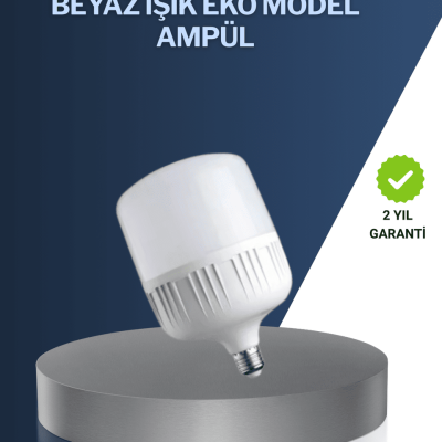 Uzun Ömürlü Şarjlı LED Ampul 30 Watt Güçlü Aydınlatma