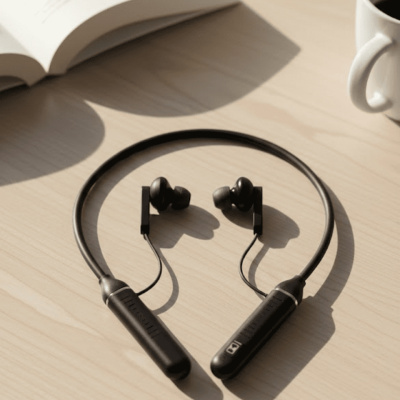 Uzun Süre Kullanımlı Kablosuz Boyun Askılı Stereo Kulaklık Güçlü Bas ve Net Ses