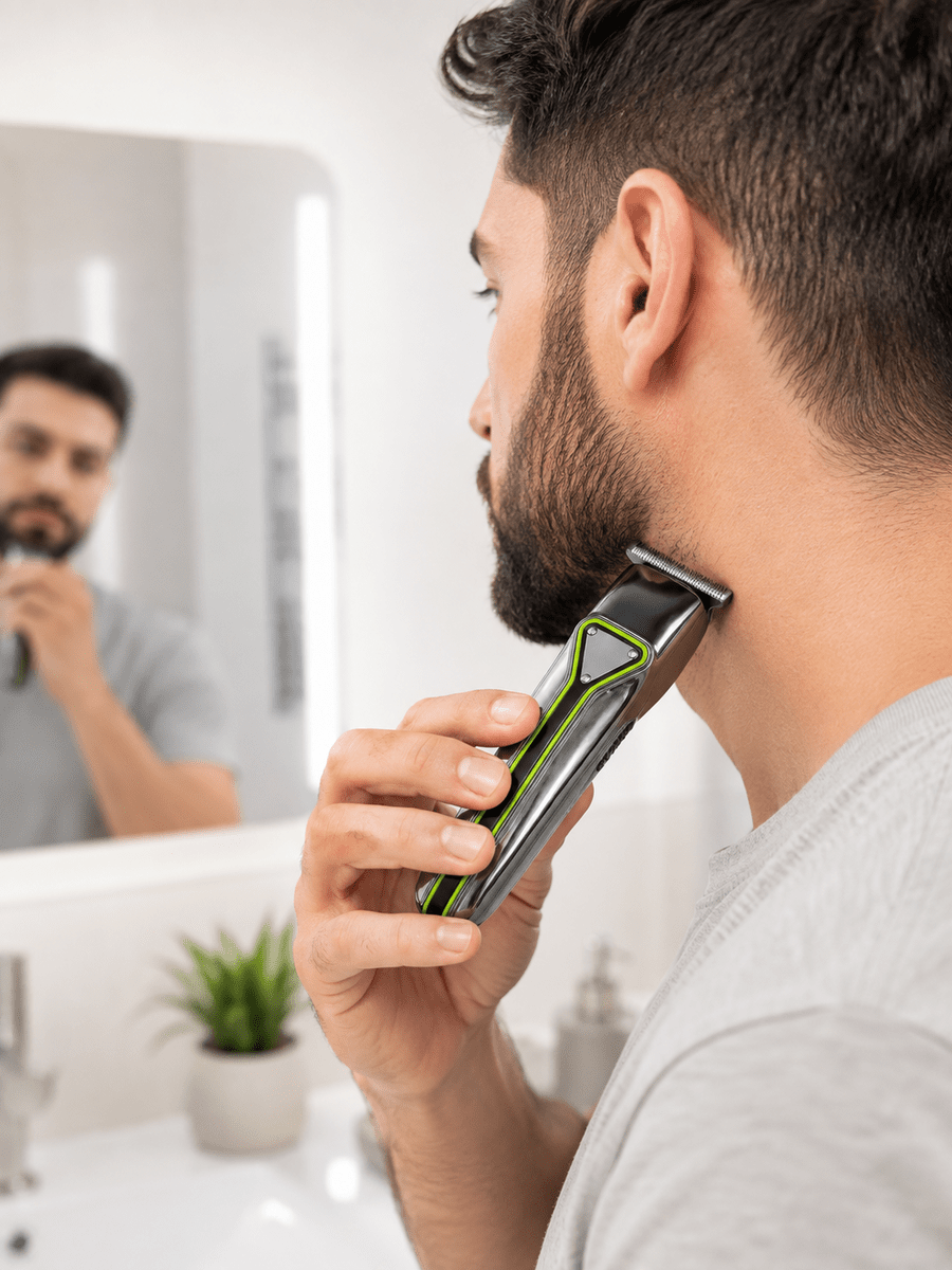 Erkek Saç Sakal Kesme Makinesi Profesyonel T Bıçaklı USB Şarjlı Ense Favori Düzeltme Makinesi