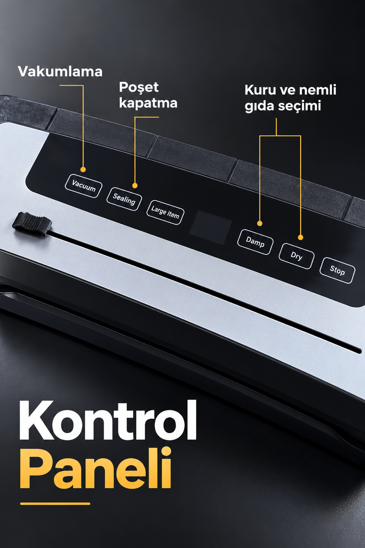 Poşet Yapıştırma ve Vakumlama Makinesi Açılır Kapaklı