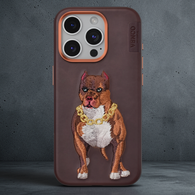 Venco Apple İphone 15 Pro Perma Desenli Kapak - Kahverengi