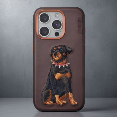 Venco Apple İphone 15 Pro Perma Desenli Kapak - Koyu Kahve