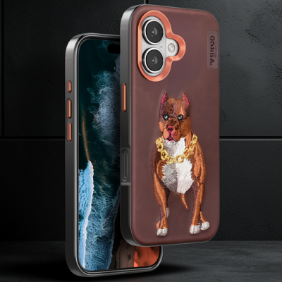 Venco Apple İphone 16 Perma Desenli Kapak - Kahverengi