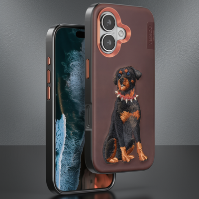 Venco Apple İphone 16 Perma Desenli Kapak - Koyu Kahve