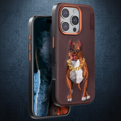 Venco Apple İphone 16 Pro Perma Desenli Kapak - Kahverengi