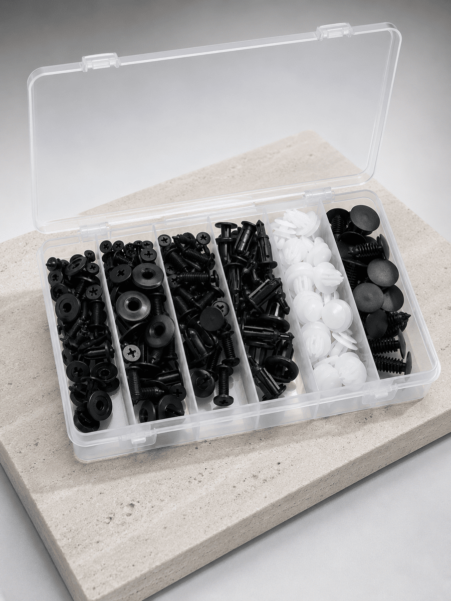 Araç Kapı Döşemesi ve Tampon Klipsi Seti Universal Plastik Sabitleme Klipsi 100 Parça