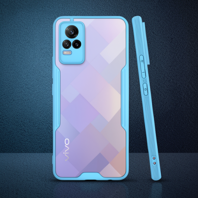 Vivo V21e Kılıf Platin Silikon - Mavi