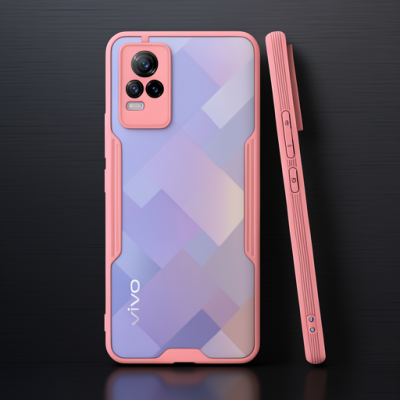 Vivo V21e Kılıf Platin Silikon - Pembe