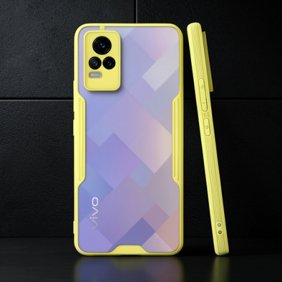 Vivo V21e Kılıf Platin Silikon - Sarı