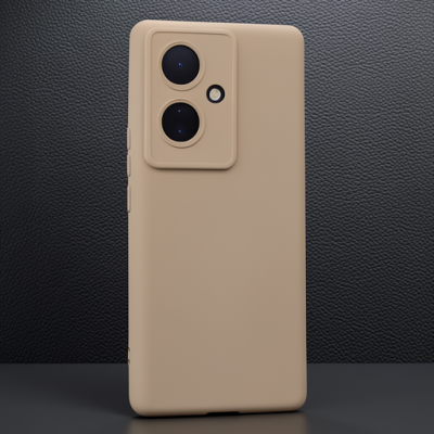 Vivo V29 Lite Kılıf Nano İçi Kadife Silikon - Pudra