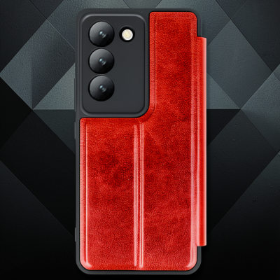 Vivo V30 Lite 4g Kılıf Flip Cover - Kırmızı