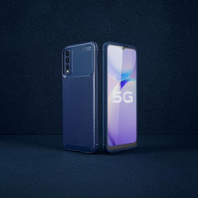 Vivo Y11s Kılıf Auto Focus Karbon Kapak - Lacivert