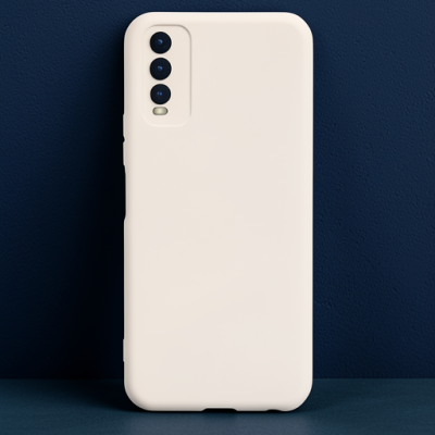 Vivo Y11s Kılıf Nano İçi Kadife Silikon - Pudra