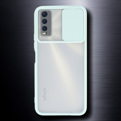 Vivo Y11s Kılıf Palm Buzlu Kamera Sürgülü Silikon - Turkuaz