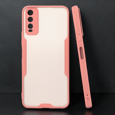 Vivo Y11s Kılıf Platin Silikon - Pembe