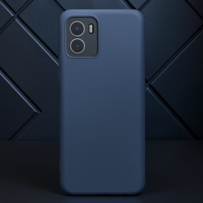 Vivo Y15s Kılıf Lansman Glass Kapak - Lacivert