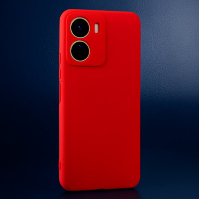 Vivo Y16 Kılıf First Silikon - Kırmızı