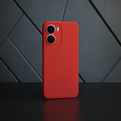 Vivo Y16 Kılıf Nano İçi Kadife Silikon - Kırmızı