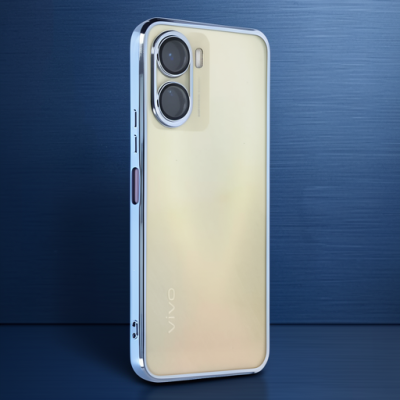 Vivo Y16 Kılıf Razer Lensli Silikon - Açık Mavi